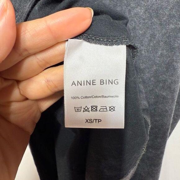 Anine Bing Vintage-Look Bing Tee in Black XS NWOT - Picture 9 of 13